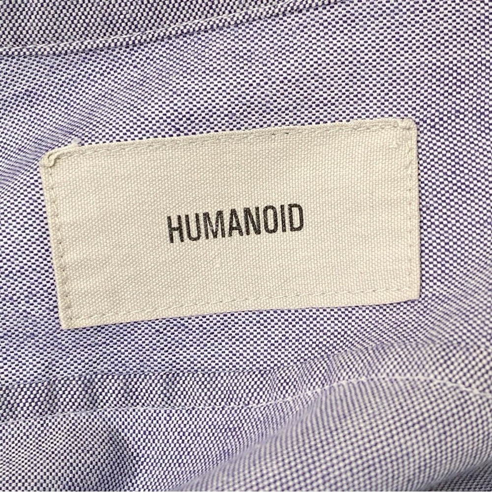 HUMANOID chambray blue button up long sleeve relax fit shirt dress - Picture 9 of 10